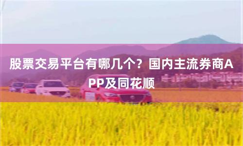 股票交易平台有哪几个?国内主流券商APP及同花顺